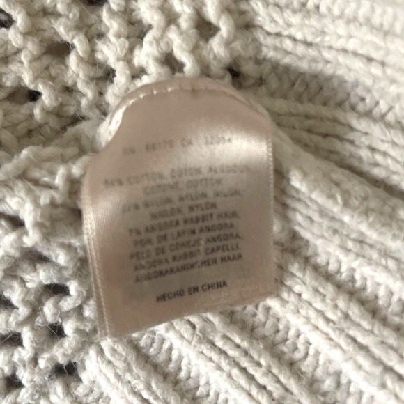 Anthropologie Far Away From Close Cream Cotton‎ Tassel Sweater M - Picture 6 of 6